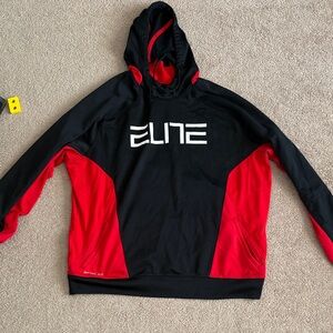 Nike Black and Red Therma-Fit Hoodie